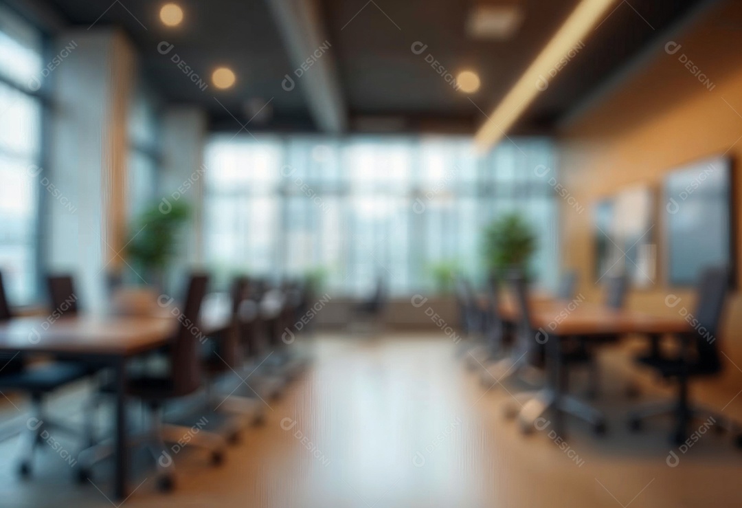 Escritório de trabalho com fundo desfocado