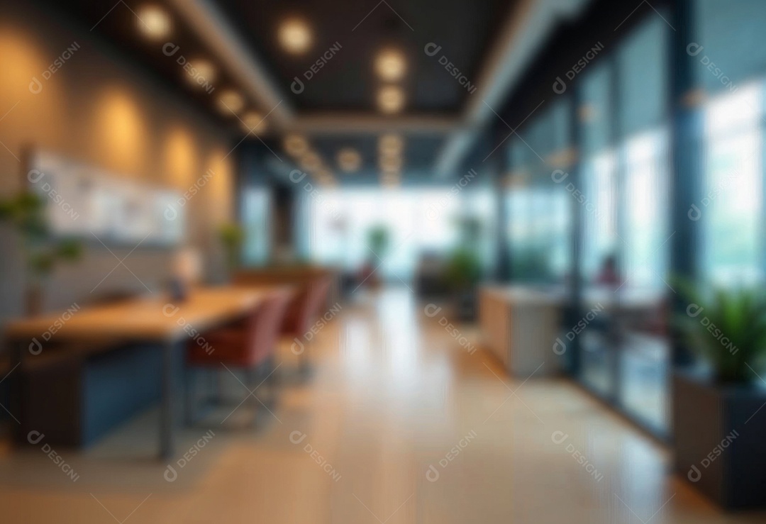 Escritório de trabalho com fundo desfocado