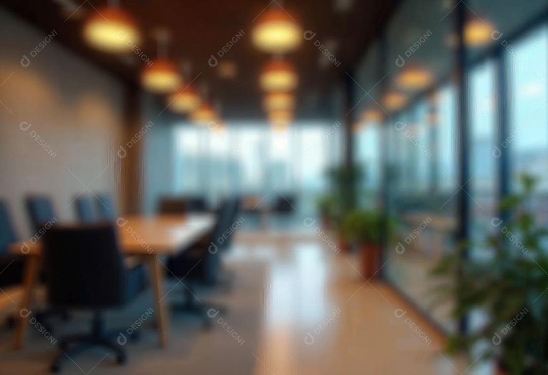 Escritório de trabalho com fundo desfocado