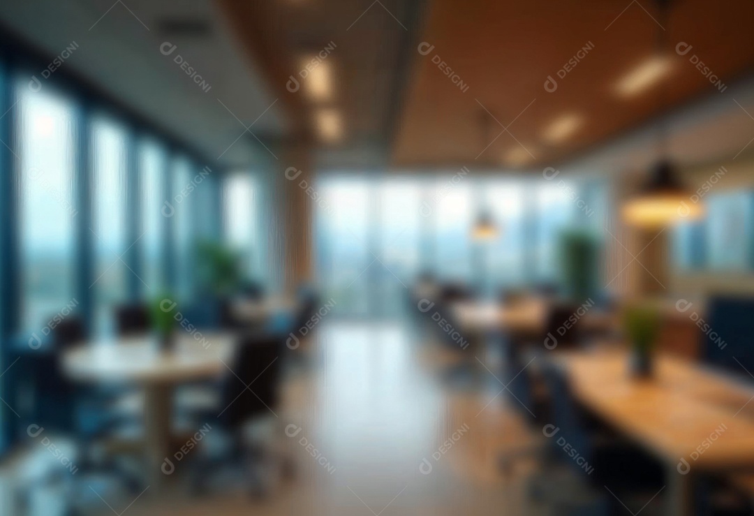 Escritório de trabalho com fundo desfocado
