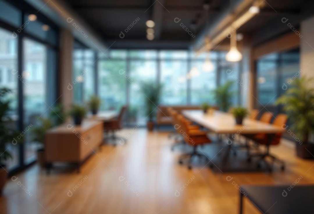Escritório de trabalho com fundo desfocado