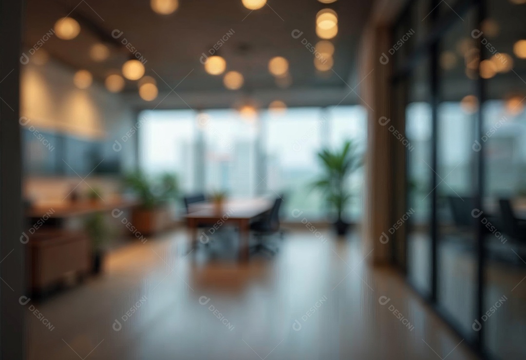 Escritório de trabalho com fundo desfocado