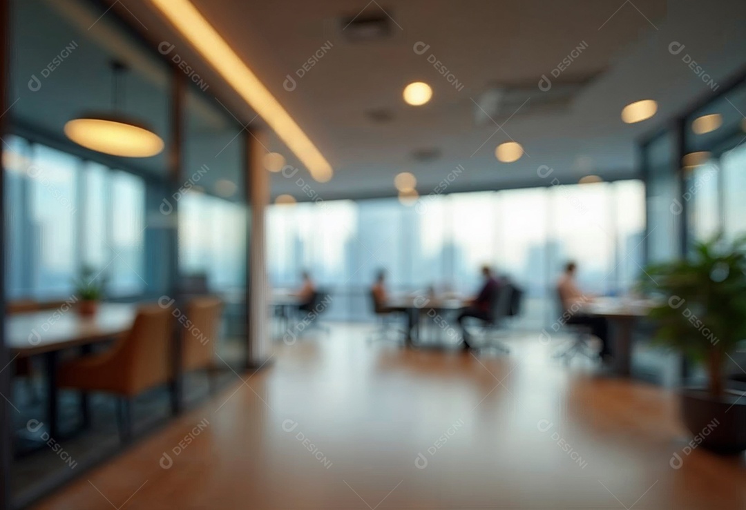 Escritório de trabalho com fundo desfocado