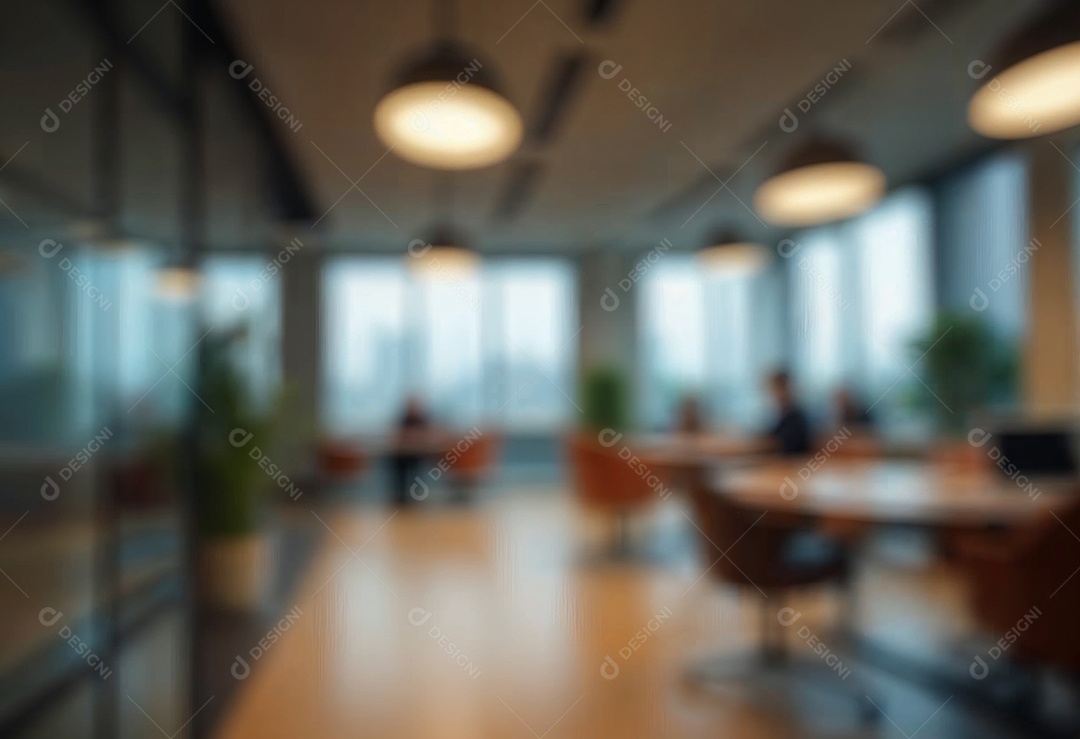 Escritório de trabalho com fundo desfocado