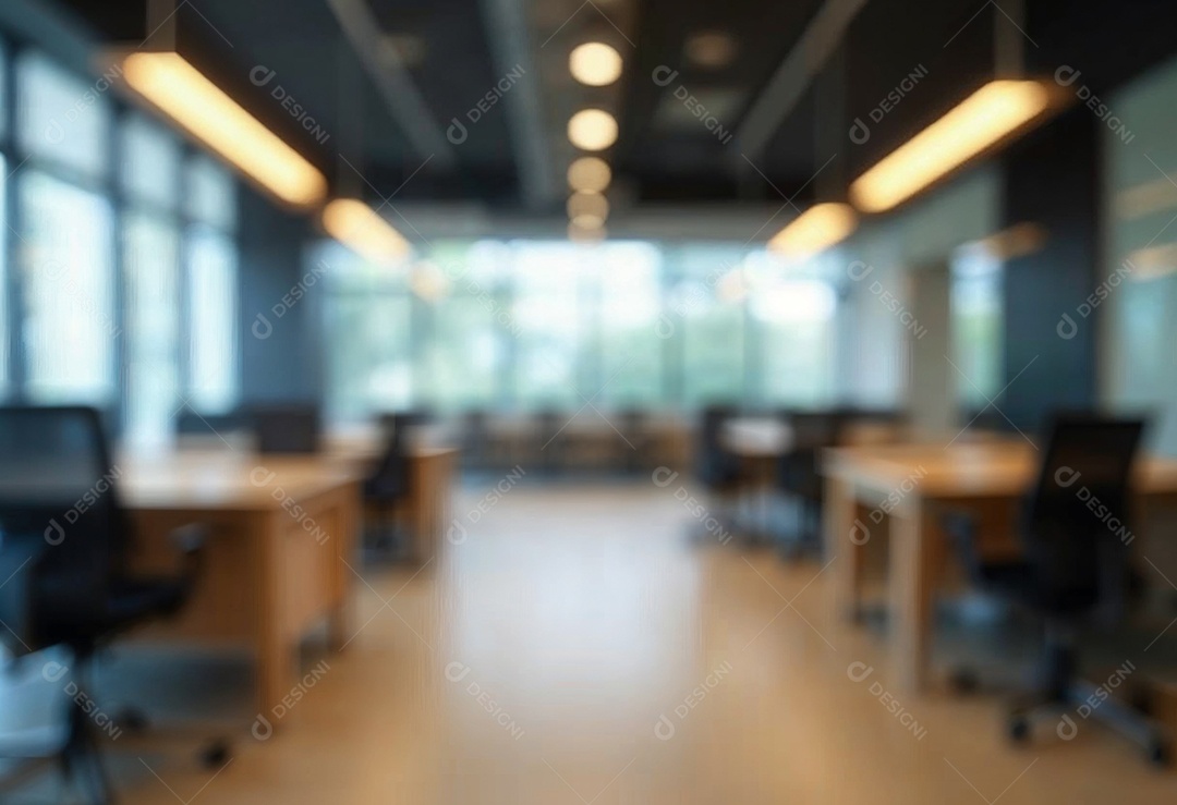 Escritório de trabalho com fundo desfocado