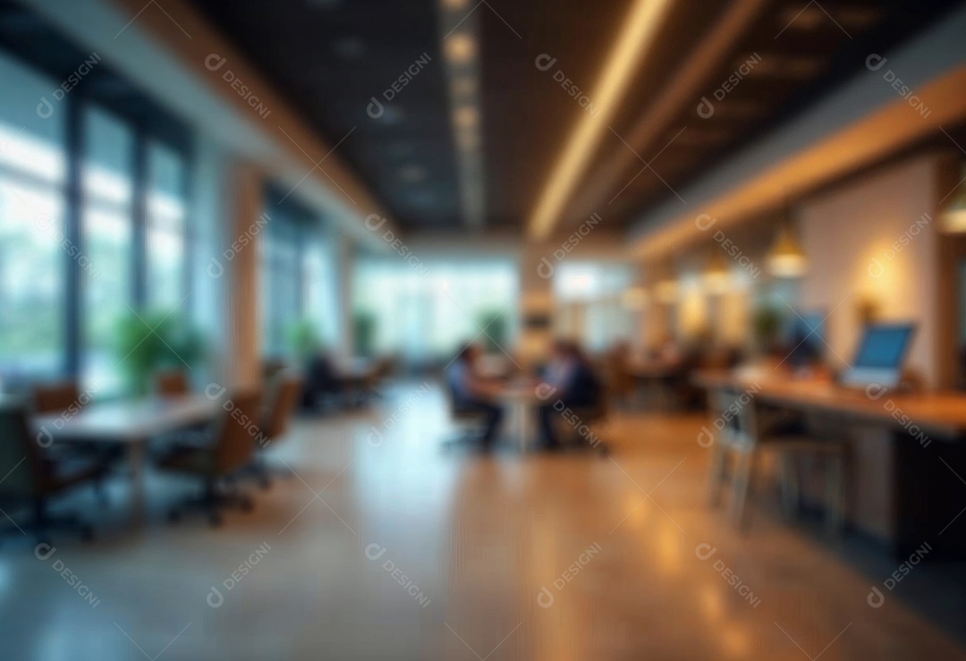 Escritório de trabalho com fundo desfocado