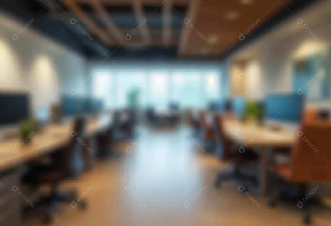 Escritório de trabalho com fundo desfocado