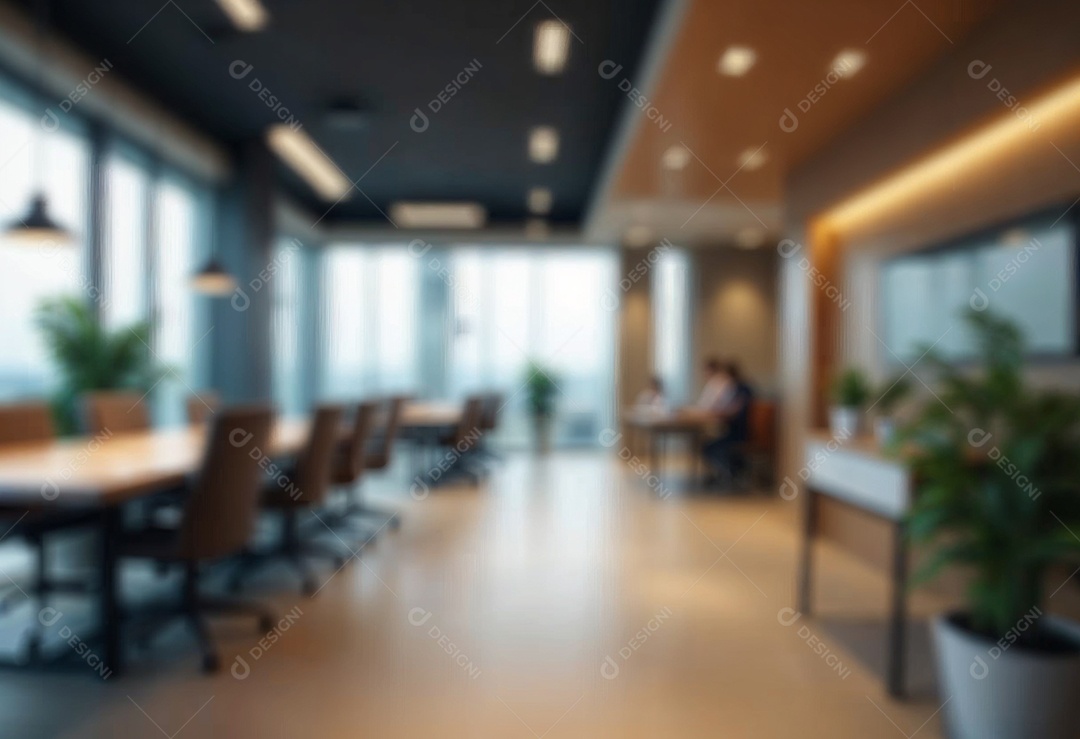 Escritório de trabalho com fundo desfocado