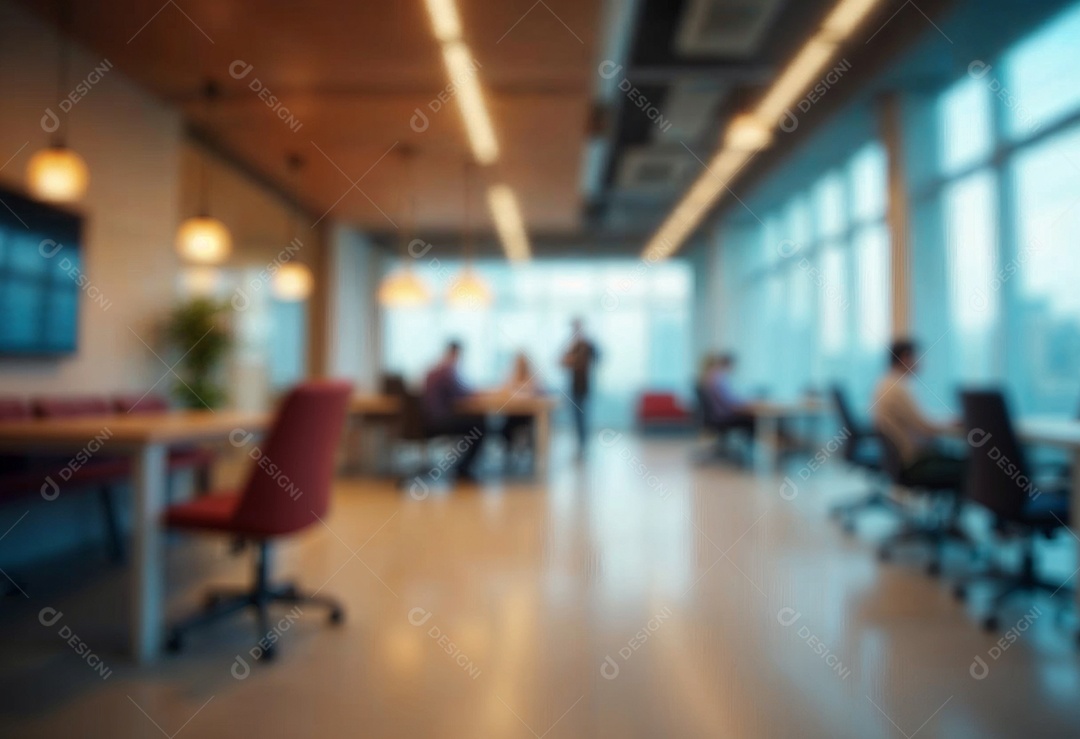 Escritório de trabalho com fundo desfocado