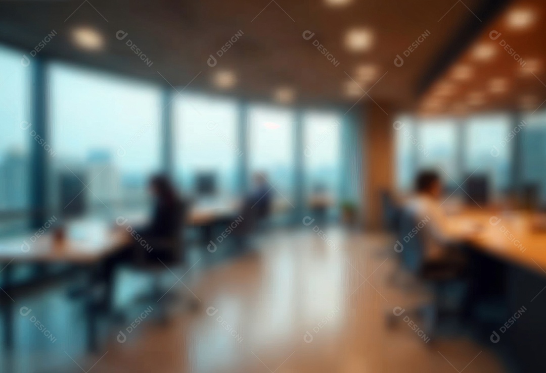 Escritório de trabalho com fundo desfocado