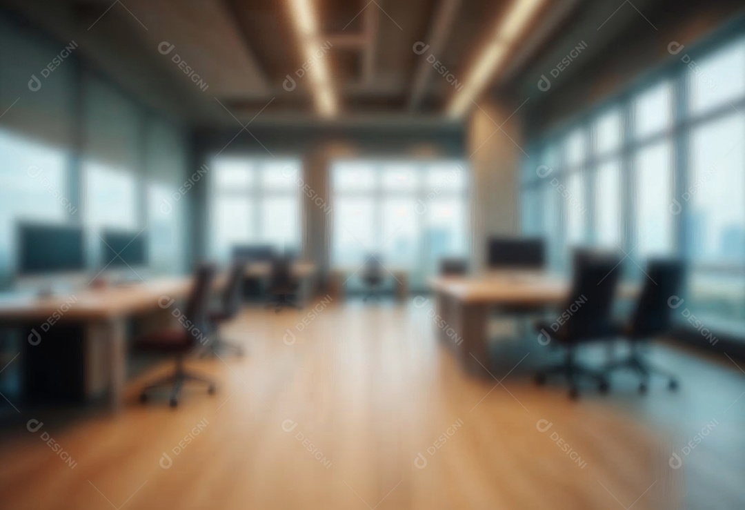 Escritório de trabalho com fundo desfocado