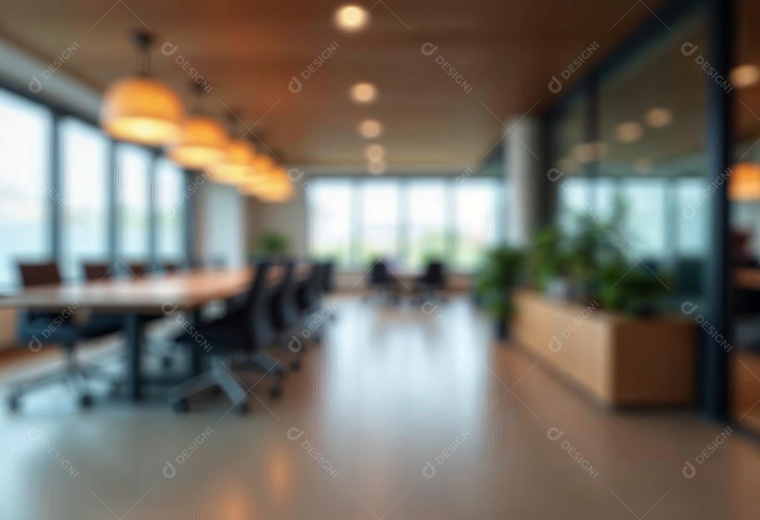 Escritório de trabalho com fundo desfocado