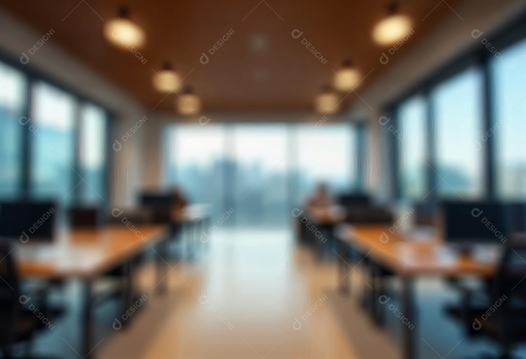 Escritório de trabalho com fundo desfocado