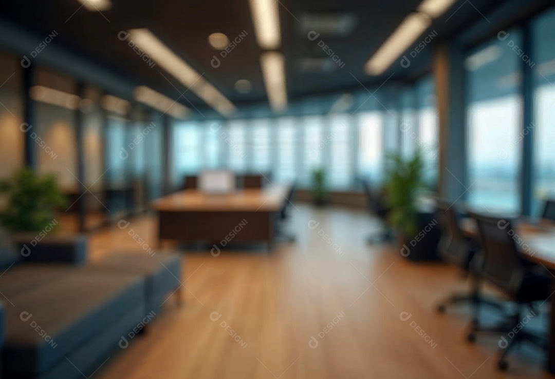 Escritório de trabalho com fundo desfocado