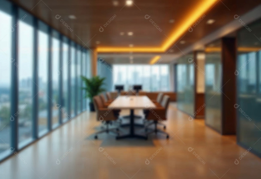 Escritório de trabalho com fundo desfocado