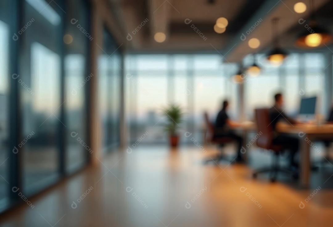 Escritório de trabalho com fundo desfocado