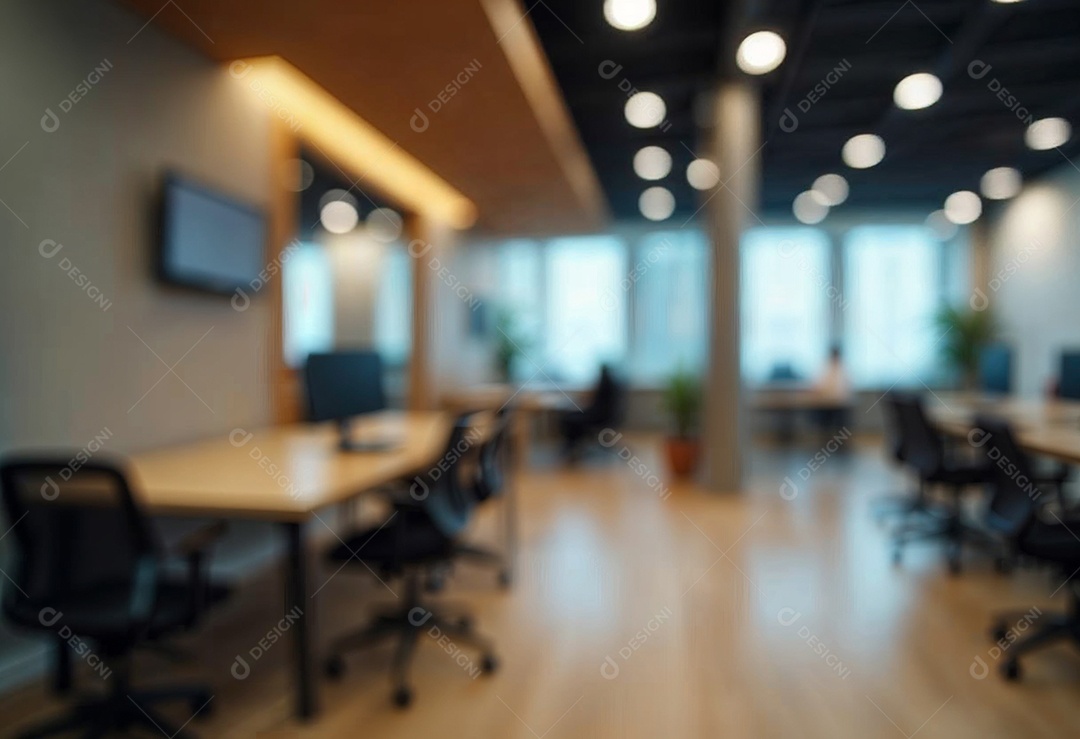 Escritório de trabalho com fundo desfocado