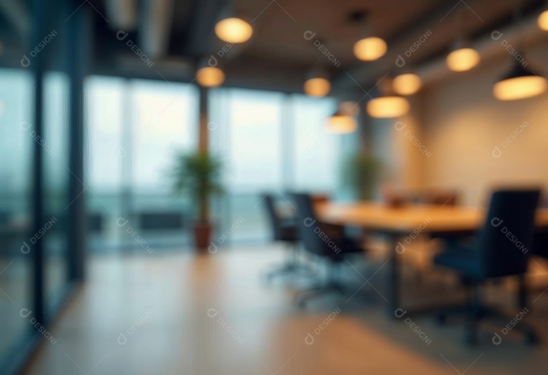Escritório de trabalho com fundo desfocado