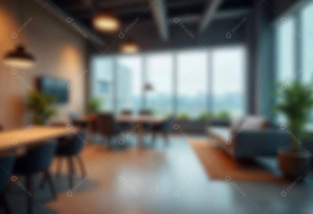 Escritório de trabalho com fundo desfocado