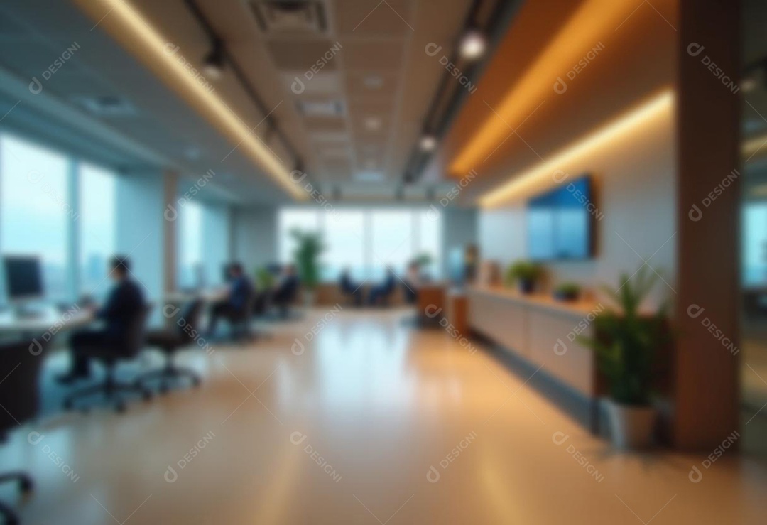 Escritório de trabalho com fundo desfocado