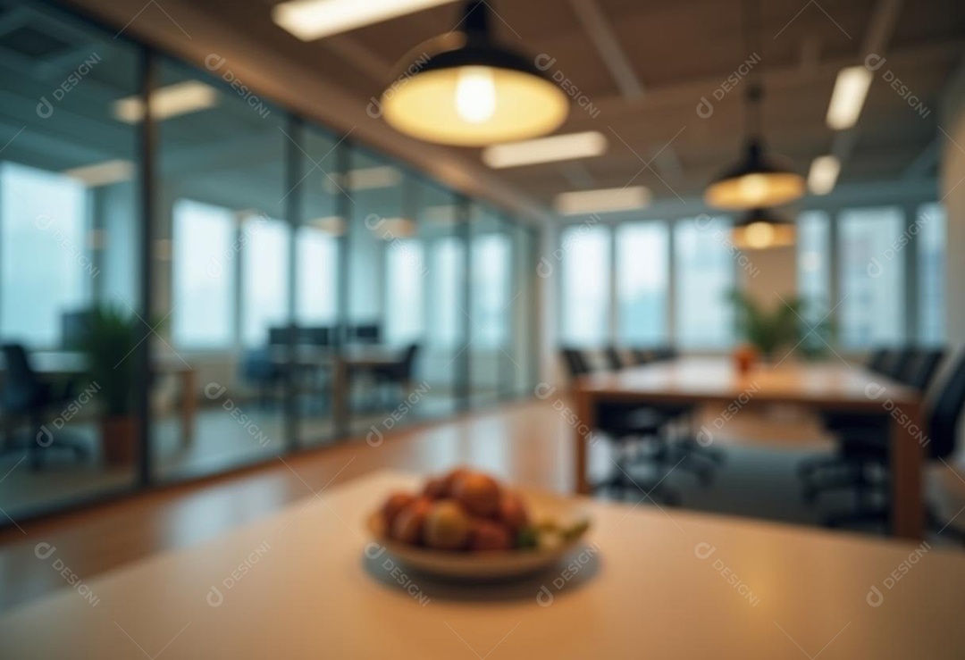 Escritório de trabalho com fundo desfocado