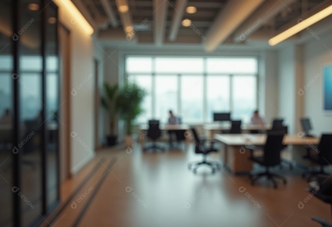 Escritório de trabalho com fundo desfocado