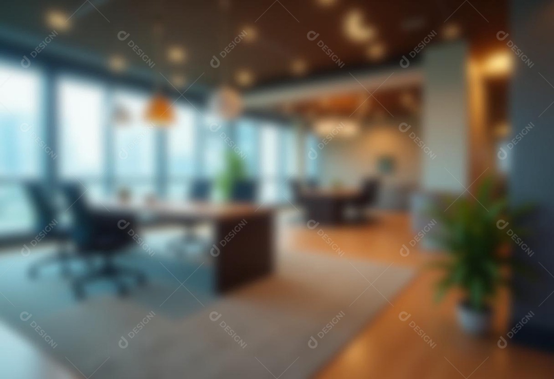 Escritório de trabalho com fundo desfocado