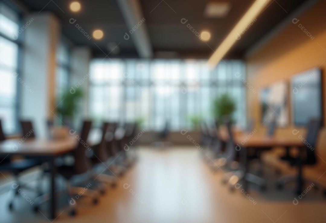 Escritório de trabalho com fundo desfocado