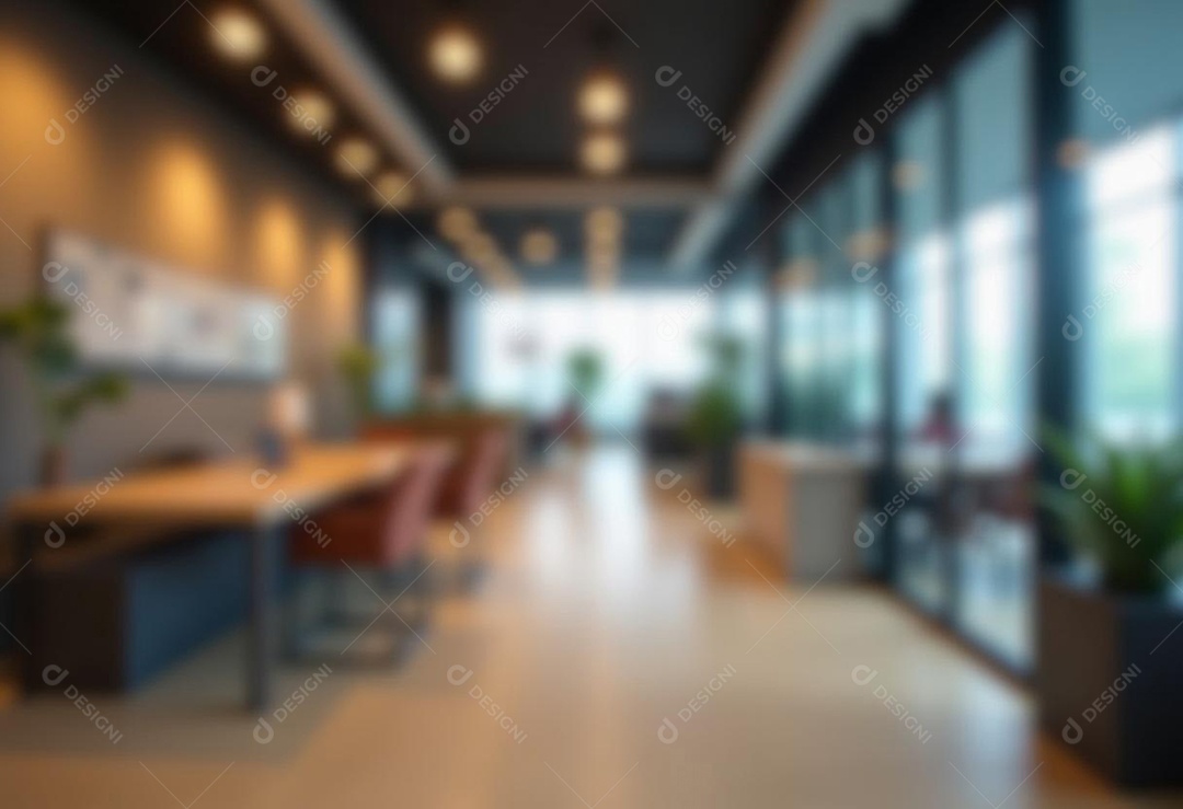 Escritório de trabalho com fundo desfocado