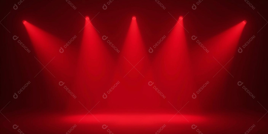 Palco iluminado com luzes de led vermelha