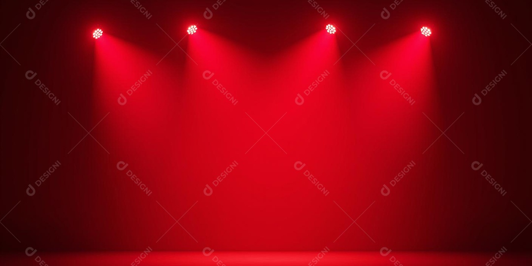Palco iluminado com luzes de led vermelha