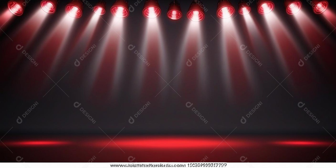 Palco iluminado com luzes de led vermelha