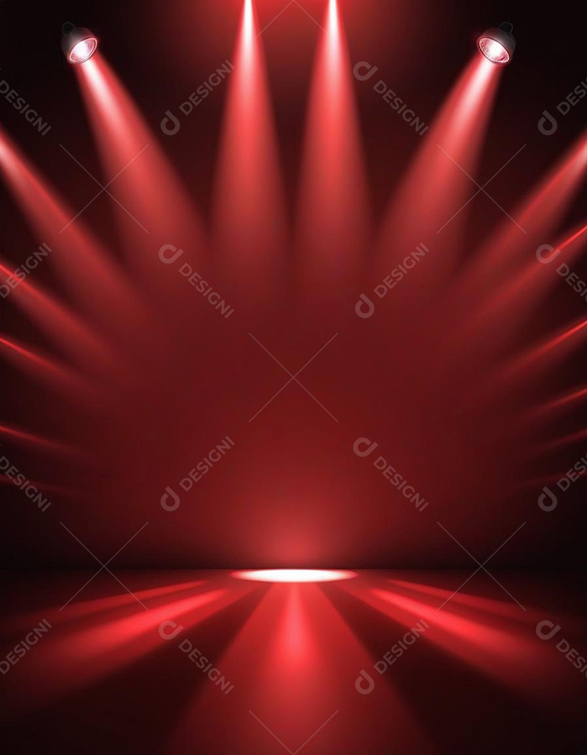 Palco iluminado com luzes de led vermelha
