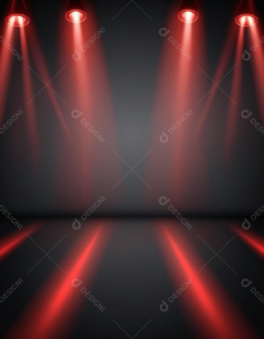 Palco iluminado com luzes de led vermelha