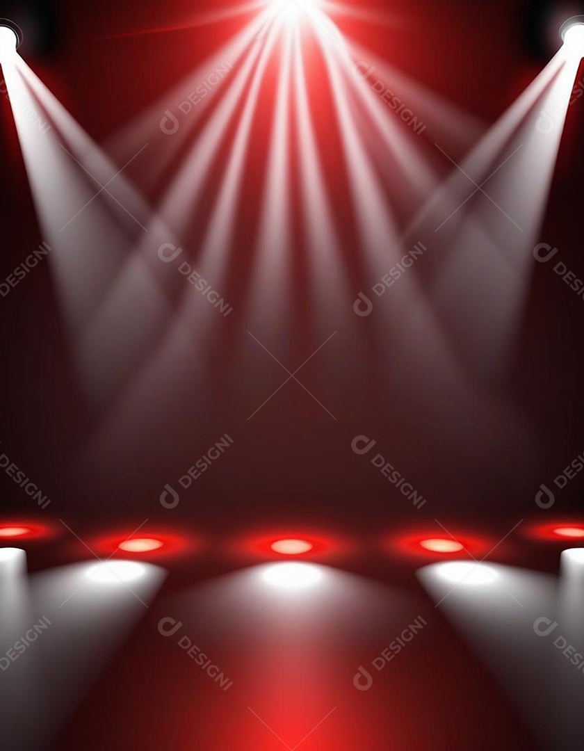 Palco iluminado com luzes de led vermelha