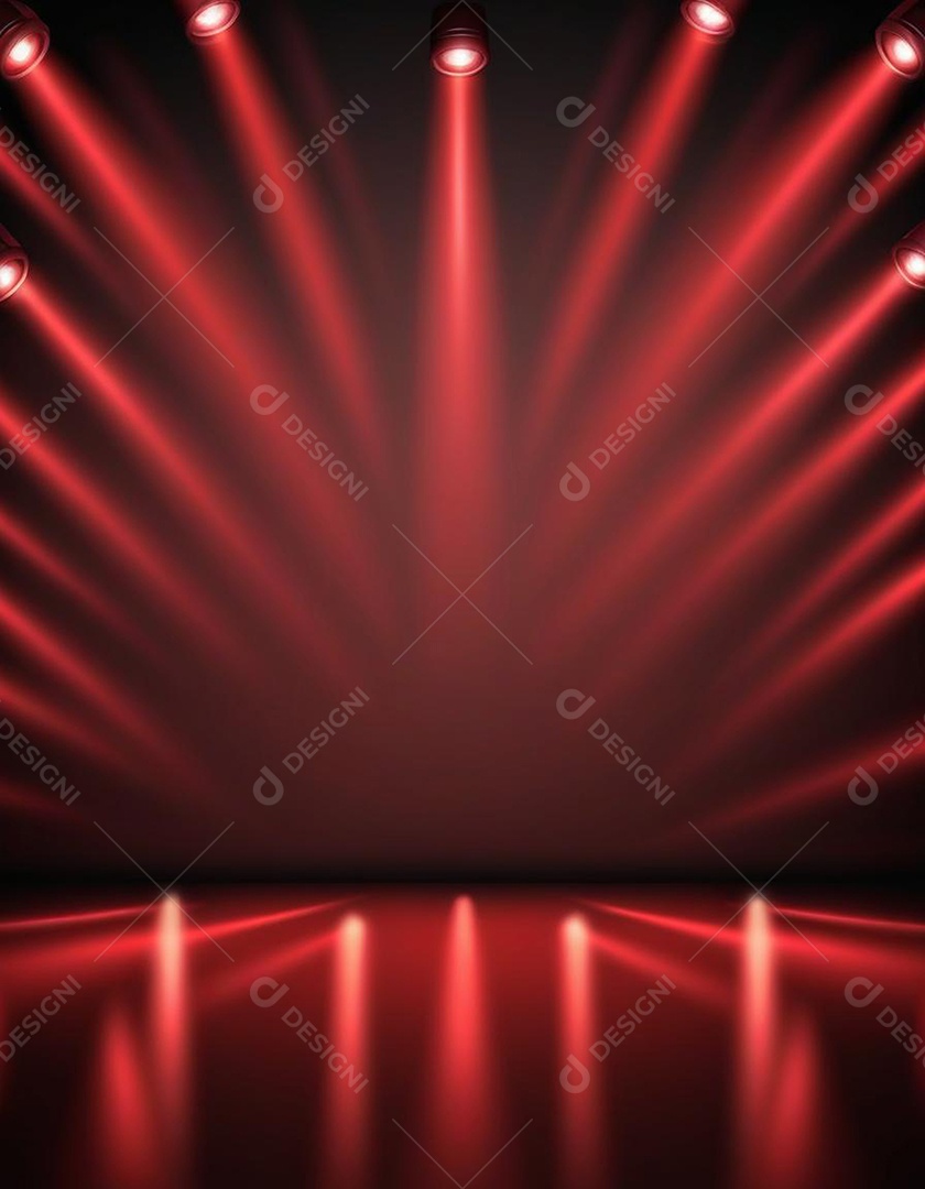 Palco iluminado com luzes de led vermelha