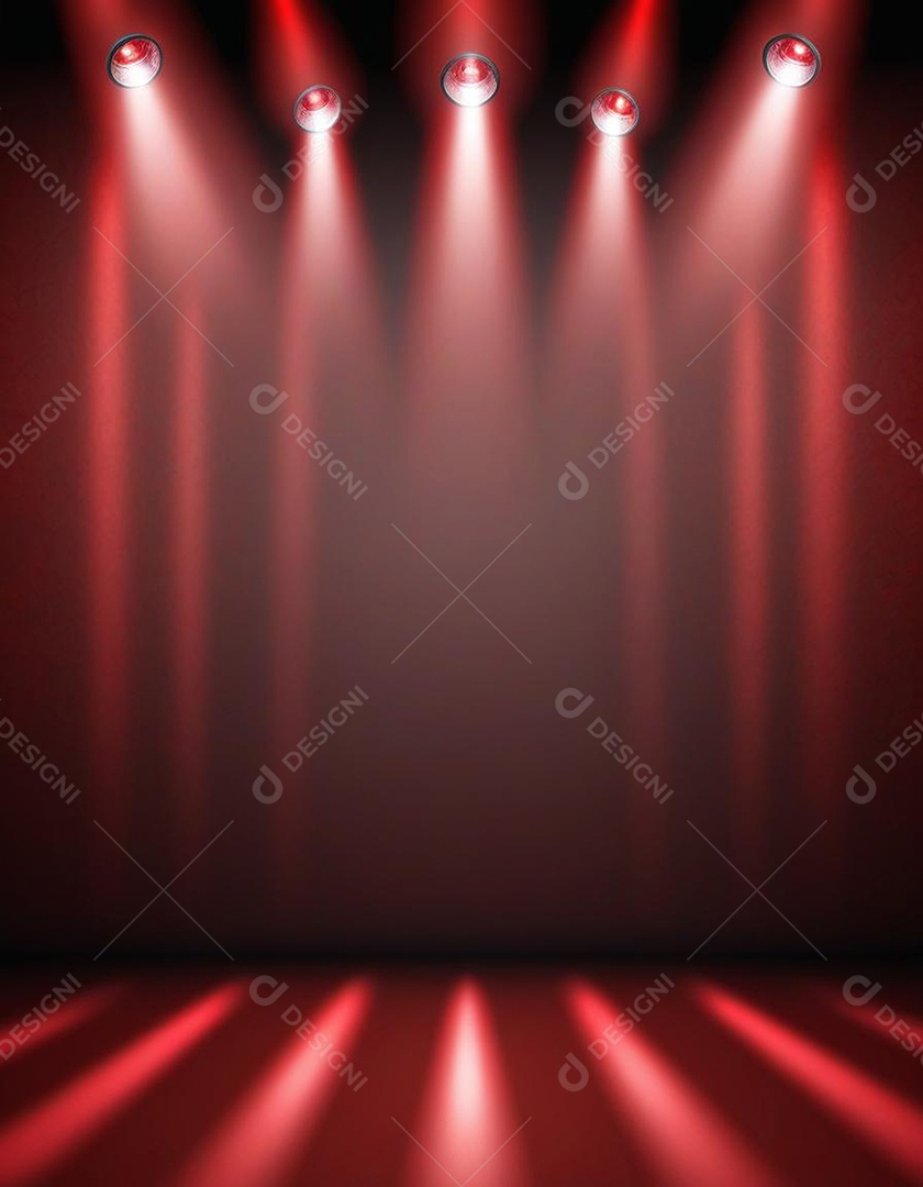 Palco iluminado com luzes de led vermelha