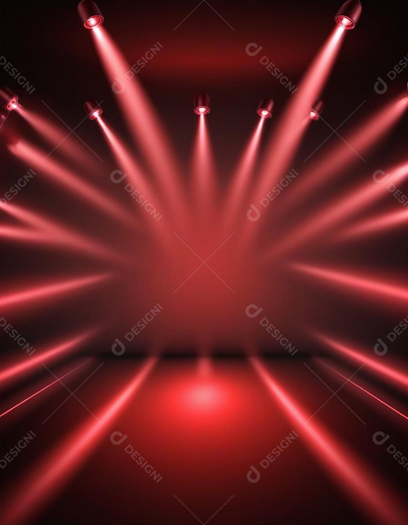 Palco iluminado com luzes de led vermelha