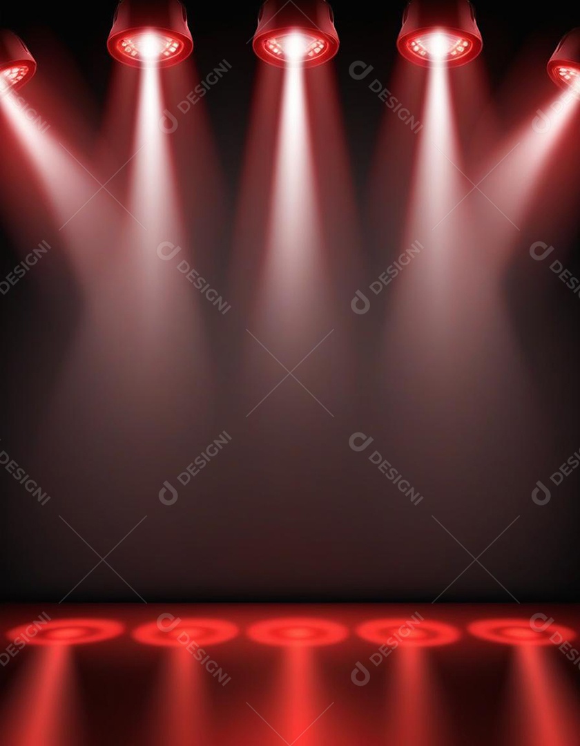 Palco iluminado com luzes de led vermelha