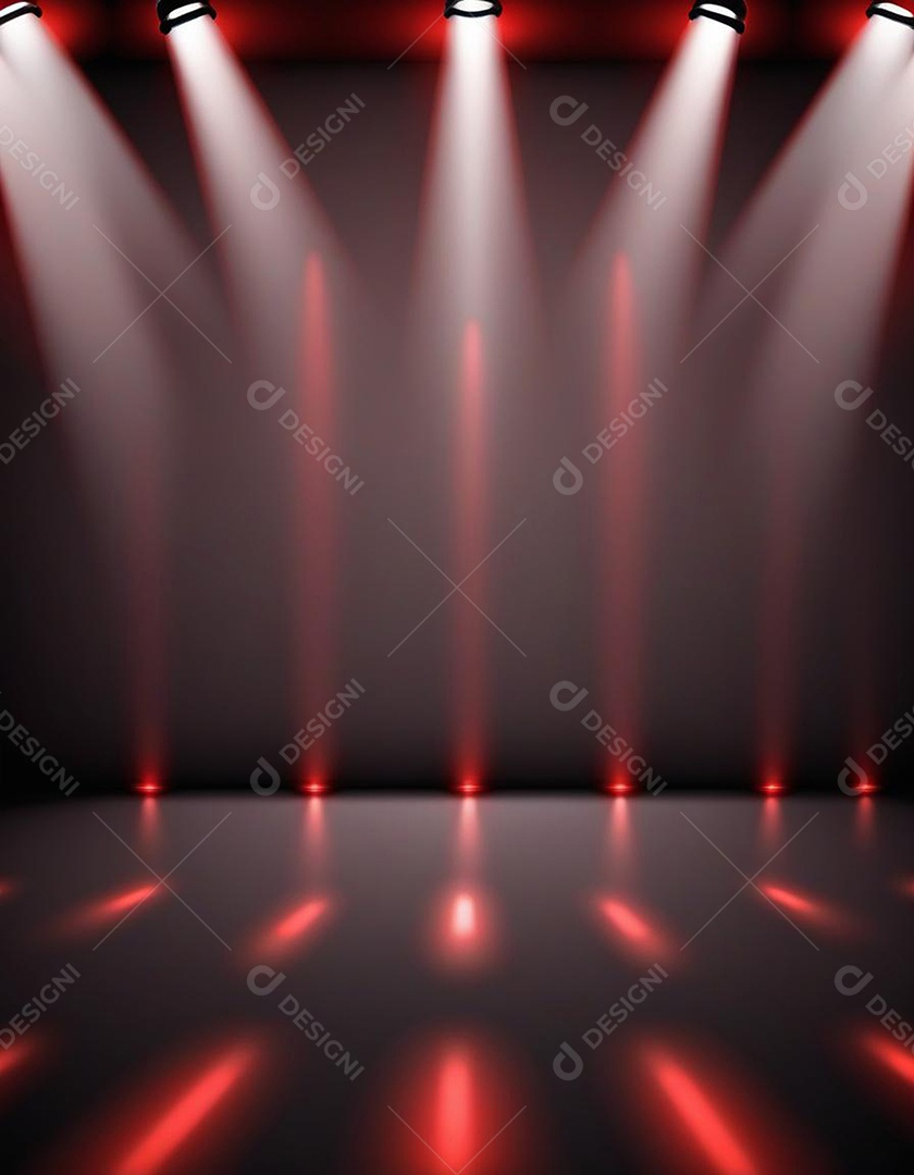 Palco iluminado com luzes de led vermelha