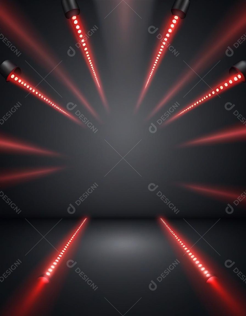 Palco iluminado com luzes de led vermelha