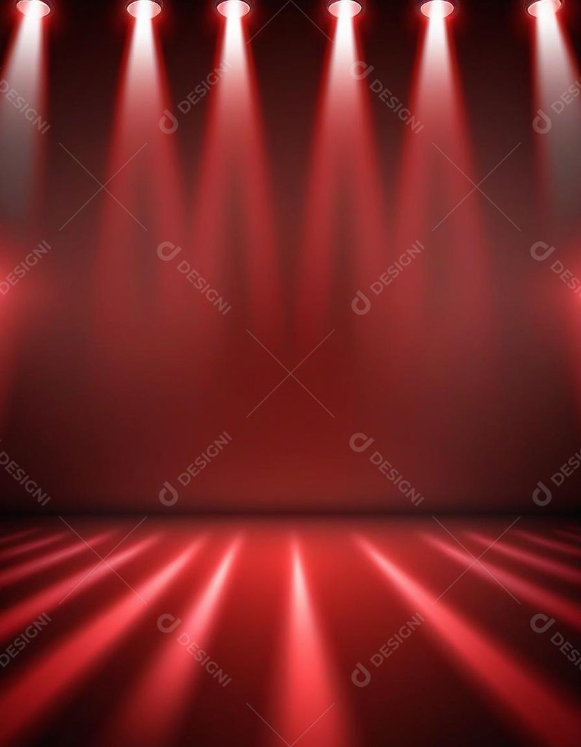 Palco iluminado com luzes de led vermelha