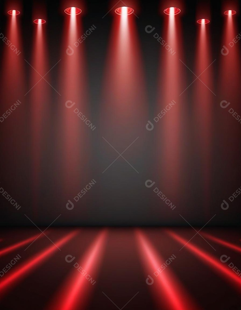 Palco iluminado com luzes de led vermelha