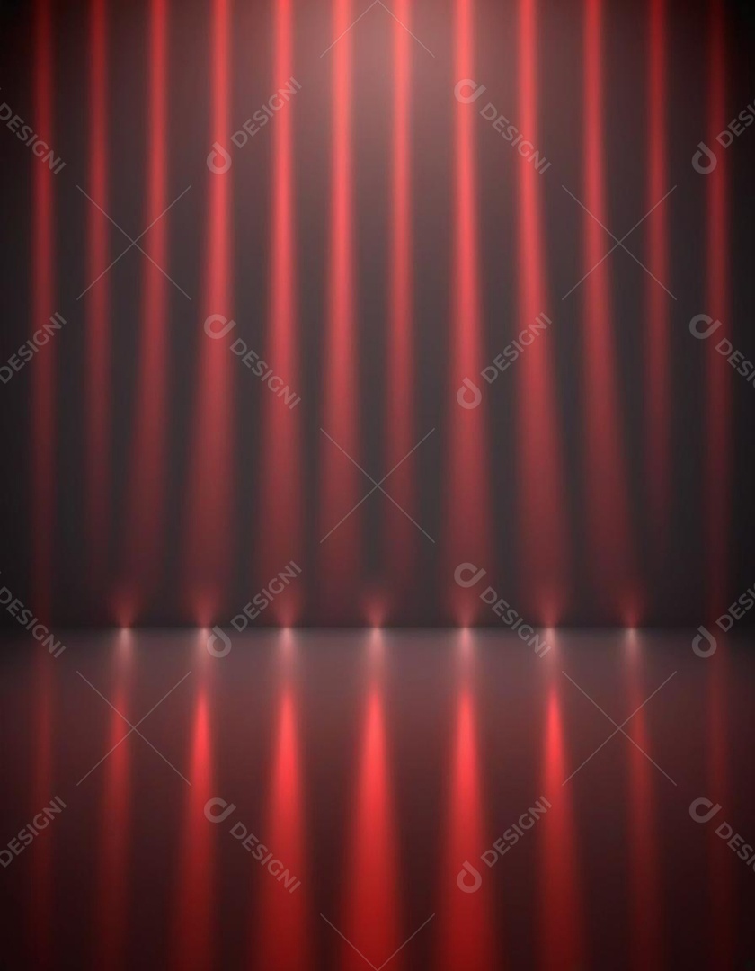 Palco iluminado com luzes de led vermelha
