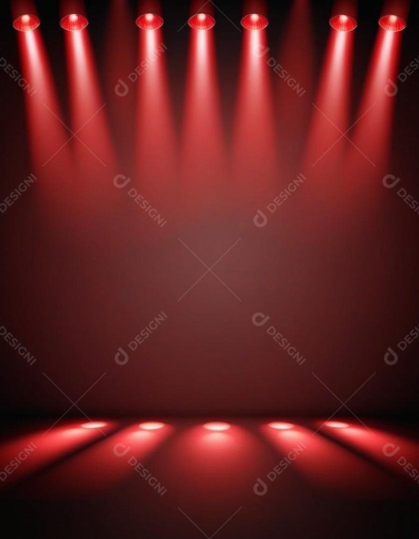 Palco iluminado com luzes de led vermelha