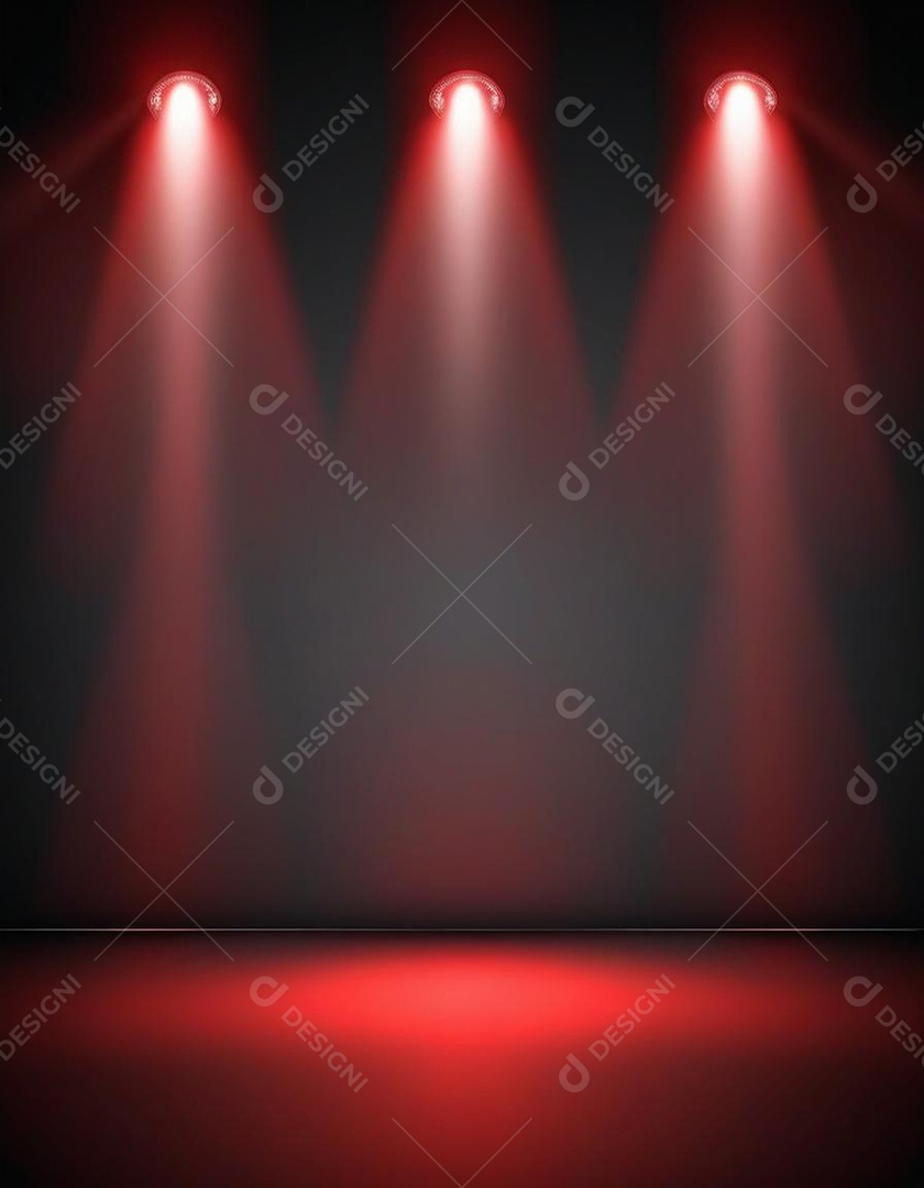 Palco iluminado com luzes de led vermelha