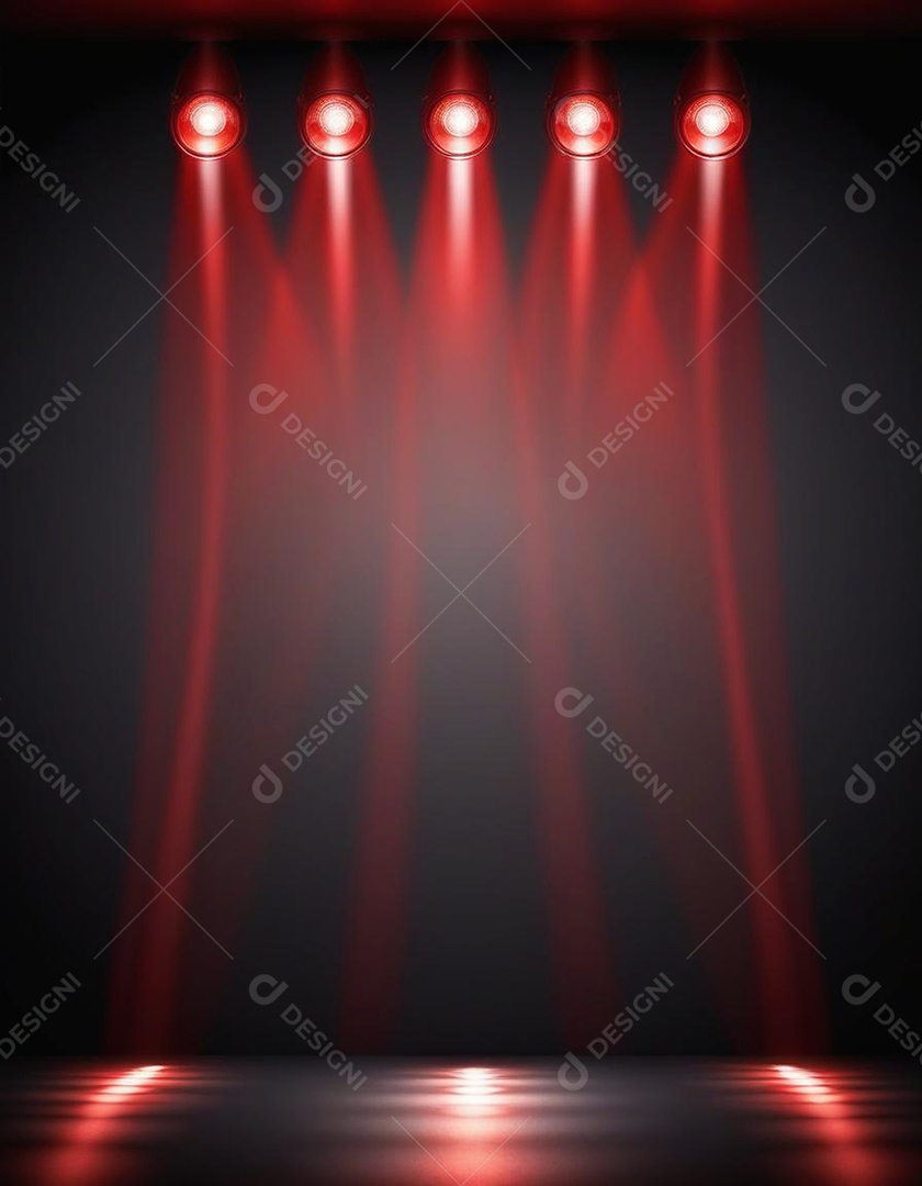 Palco iluminado com luzes de led vermelha
