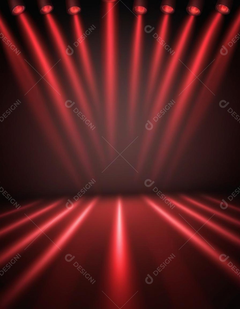 Palco iluminado com luzes de led vermelha