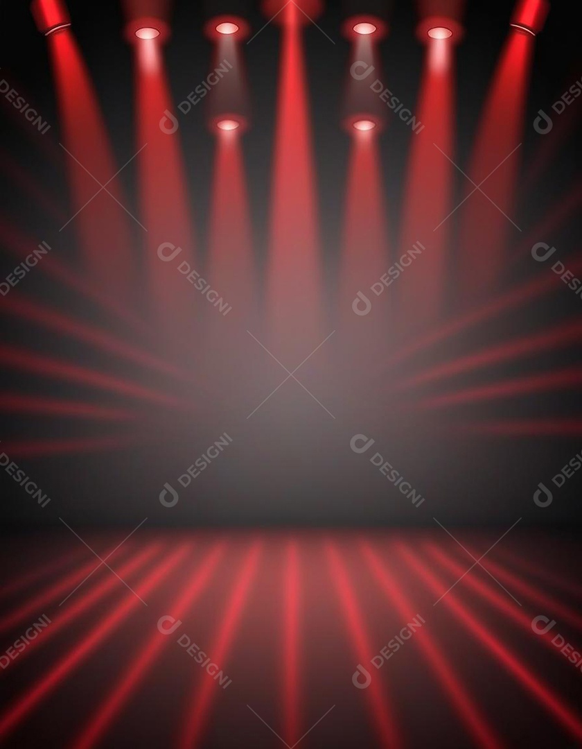 Palco iluminado com luzes de led vermelha