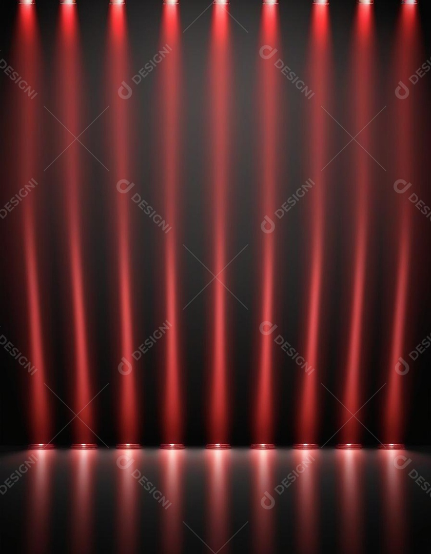 Palco iluminado com luzes de led vermelha